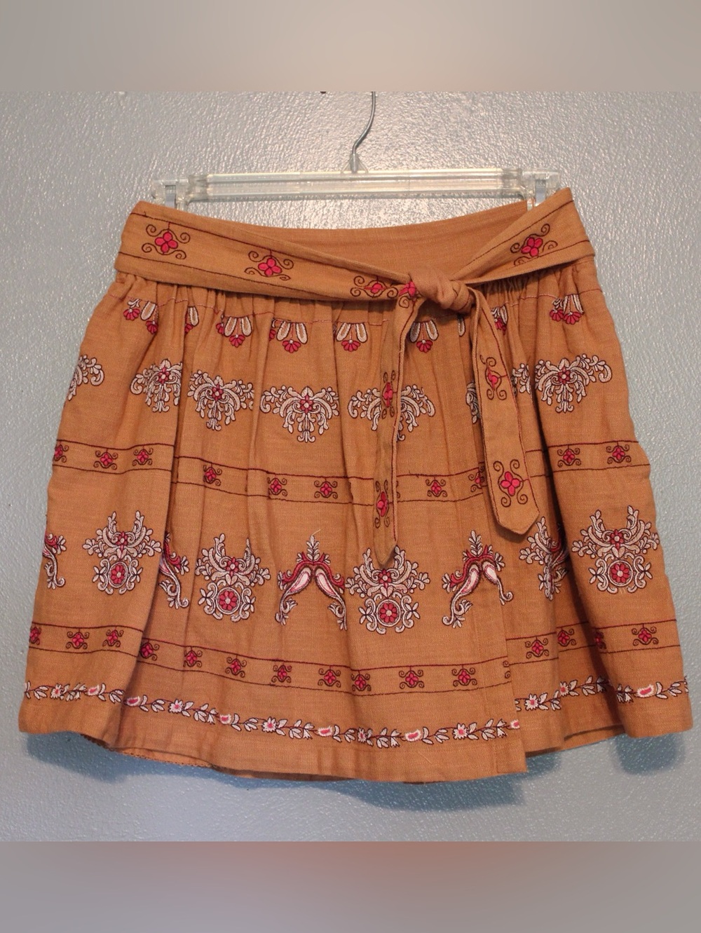 Anthropologie Embroidered A Line Skirt Size 10